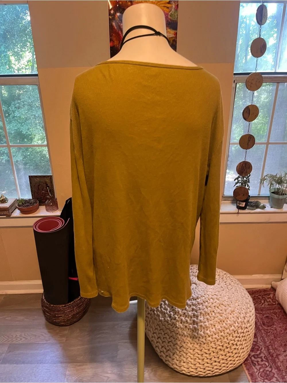 Michael Kors Olive Green V-Neck Studded Tunic Boho Glam